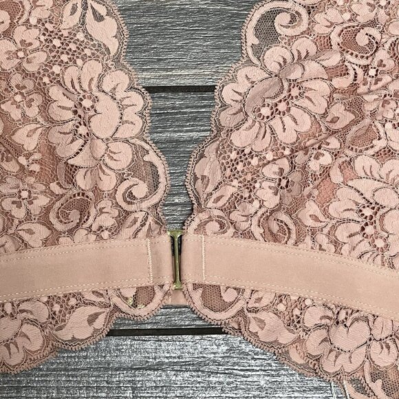 NWT We are HAH Free People Got Ur Back Bra Large Lace Mesh Bralette Copper Rose - Picture 7 of 14